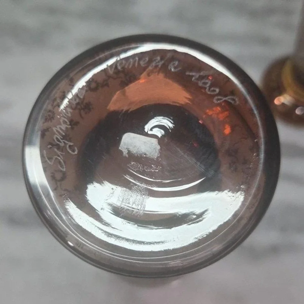 Vecchia Murano Cranberry Gold Vases, Set of 2, Vintage Signed Italian Art Glass‎